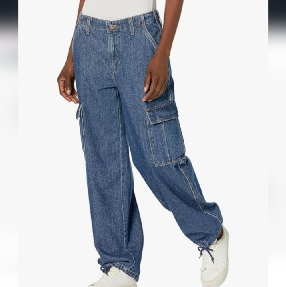 Levis '94 Baggy Cargo Jogger Size 32 Fits Size 14 - Picture 7 of 10